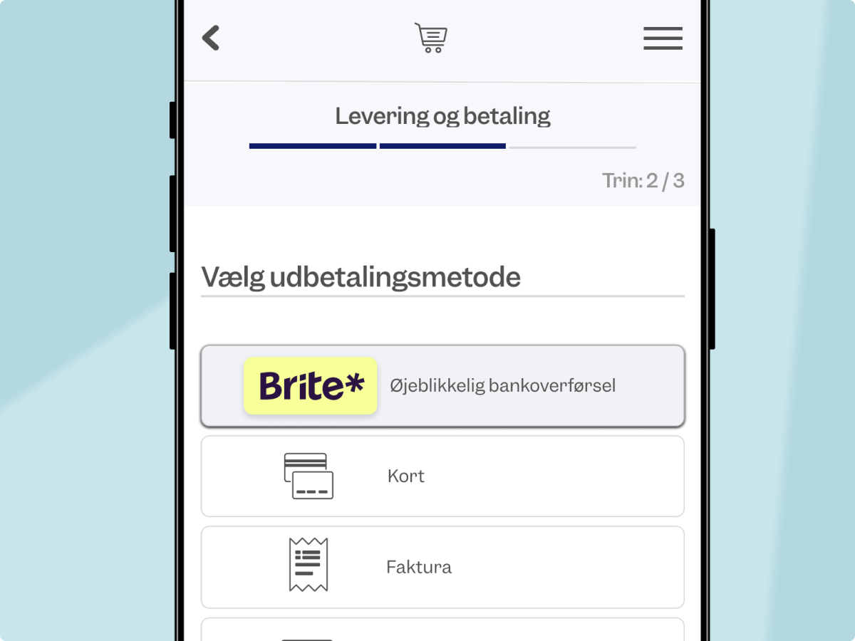 Brite øjeblikkelig bankoverførsel