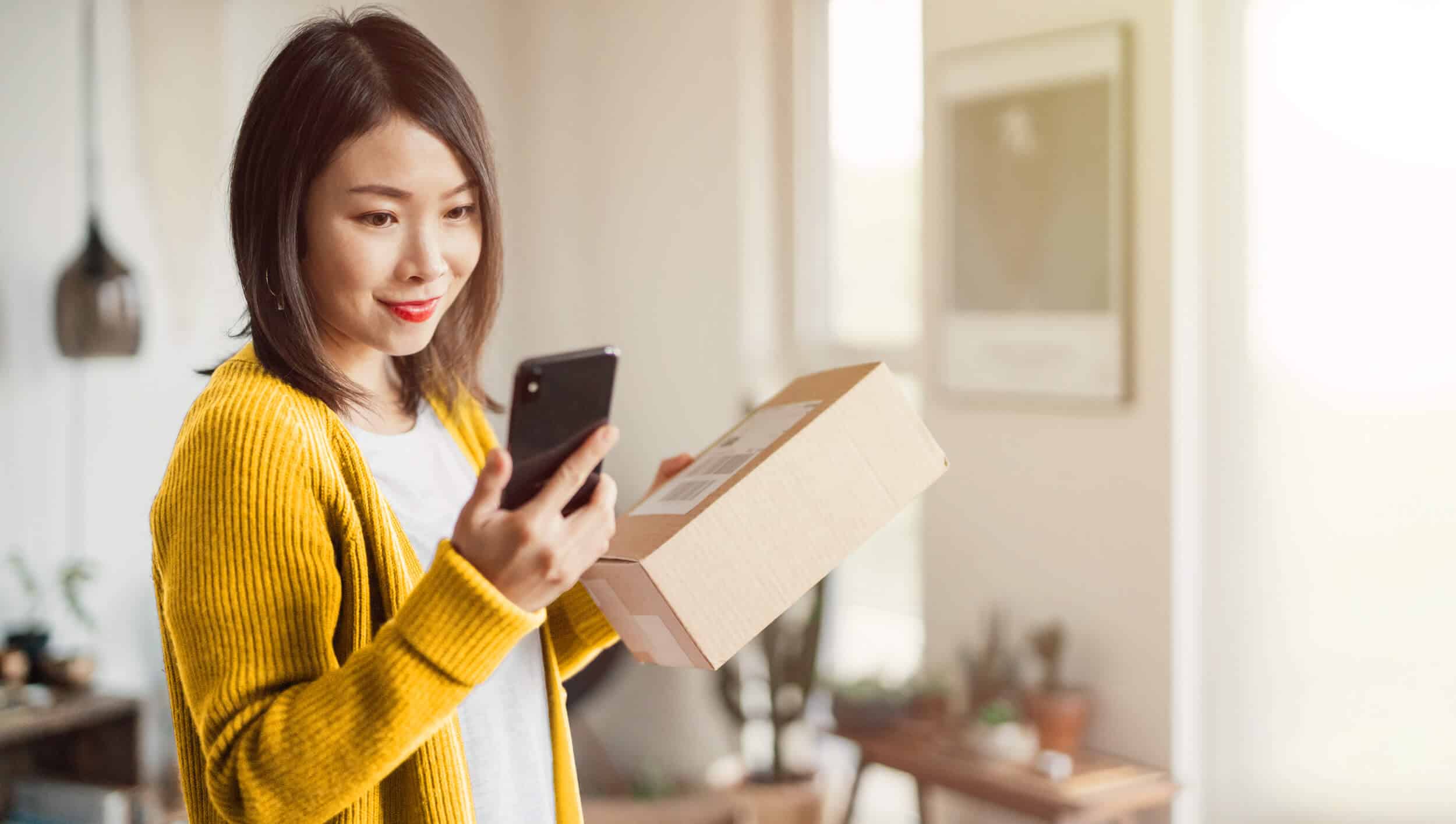 Women with mobile phone