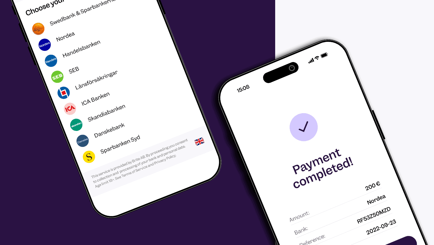 Brite Payments confirmation screen