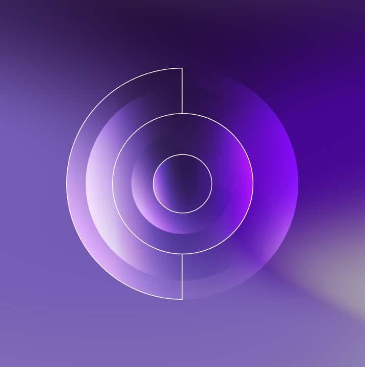 Abstract purple circular design for the Brite Play product.