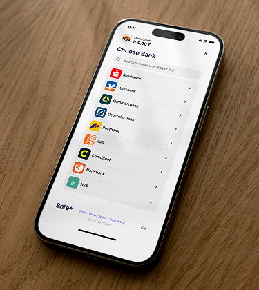 A selection of banks for the mobile CTA image for Brite Payments