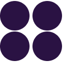 Brite Data solutions icon of four solid purple circle