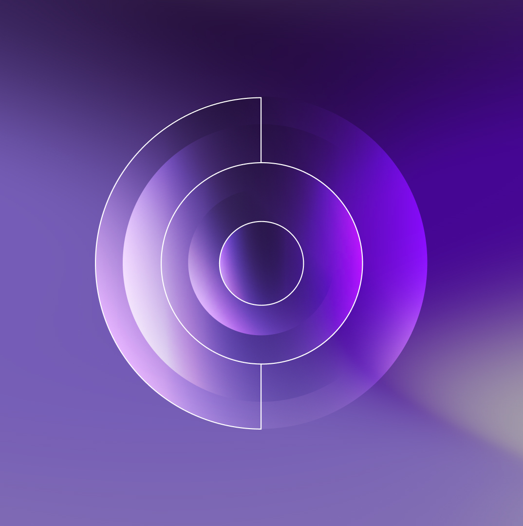 Brite Play hero image on a purple background with circles and a conch