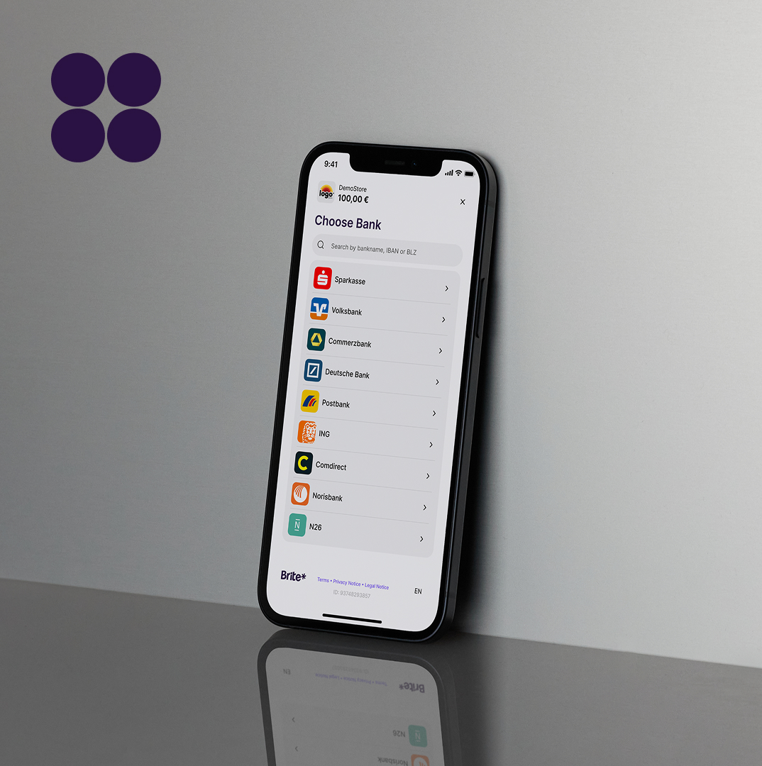 An image of a mobile phone on a wall with Brite Data solutions and symbol present