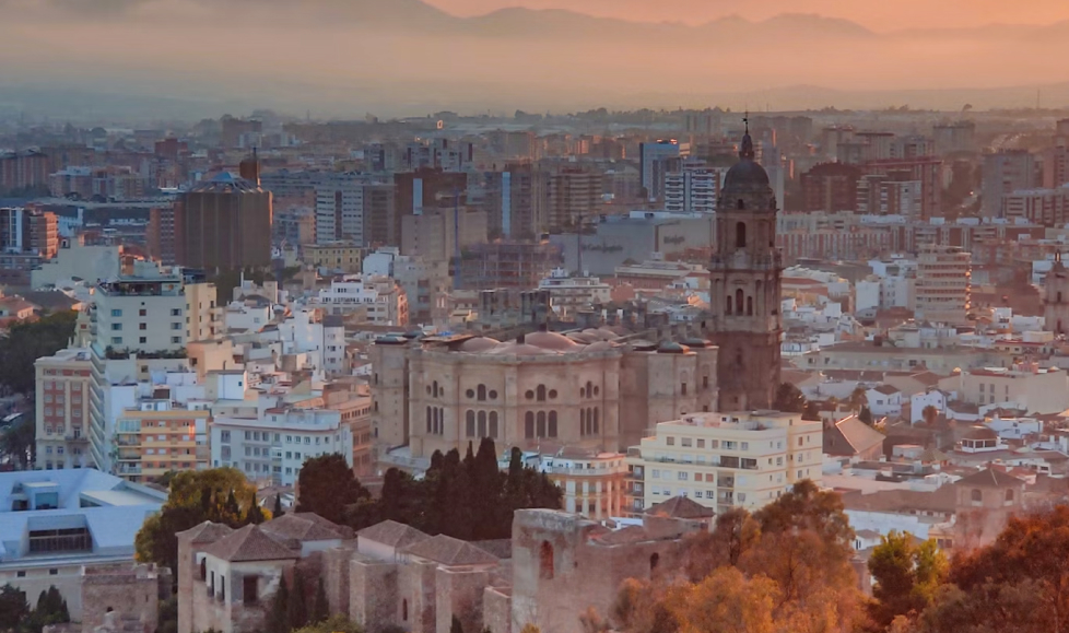 Cityscape image of Malaga showcasing where Brite Payment's Spain office is.