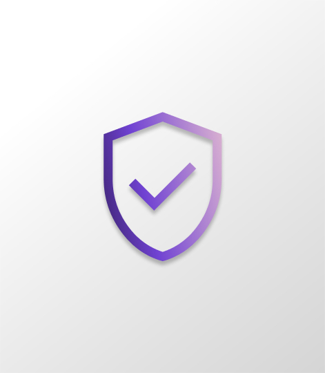 An image of a purple shield with a tick in it