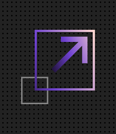 Image of two growing squares with an arrow for sell local, scale global