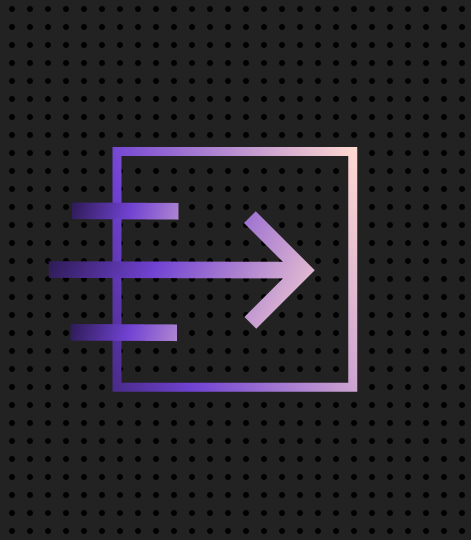 Abstract arrow in a square design to showcase transparent pricing
