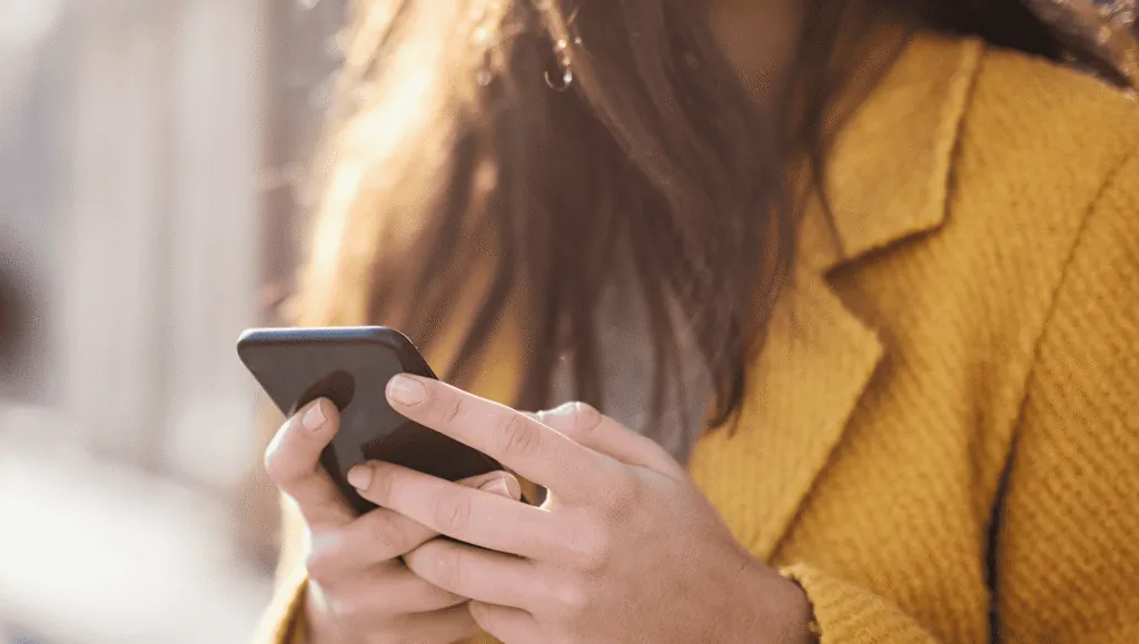 Woman checking her smartphone