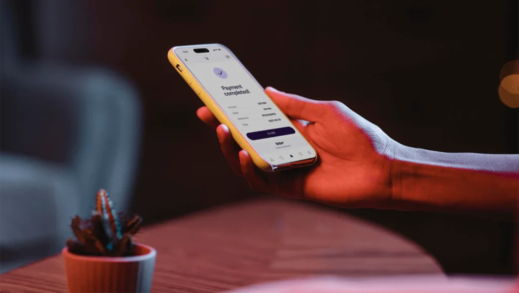 Payment completed through smartphone