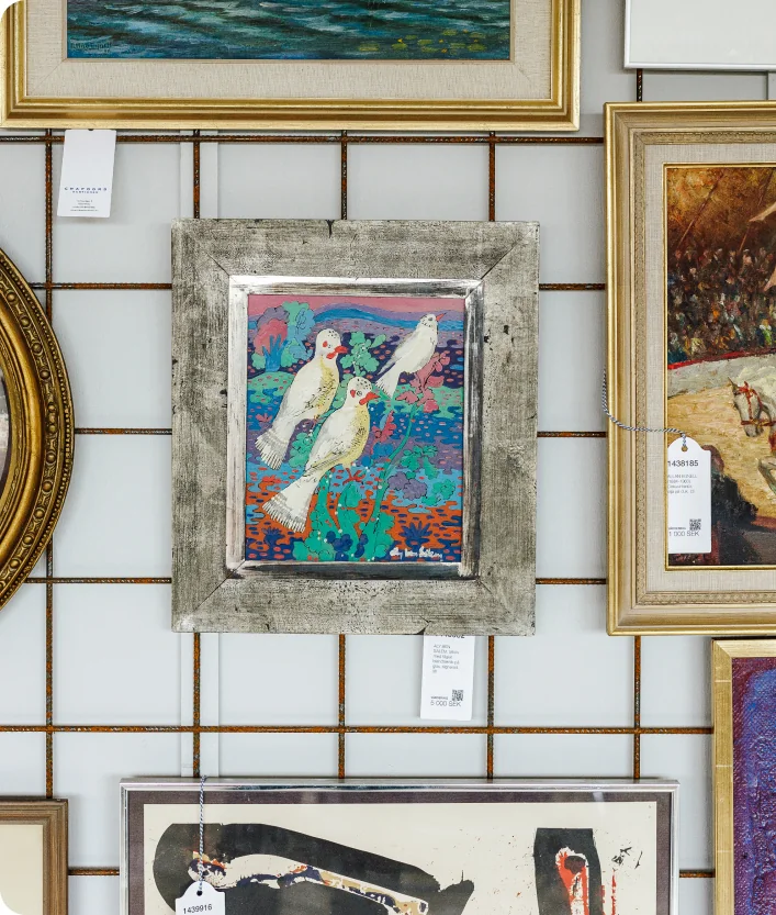 A picture showcasing different auctionet paintings for auction