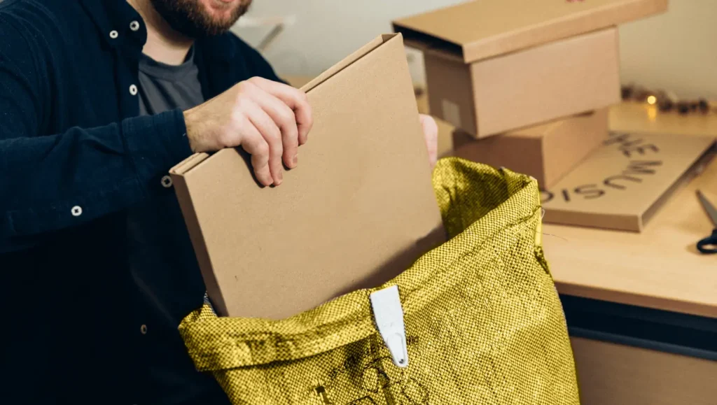 Man sending a parcel by post