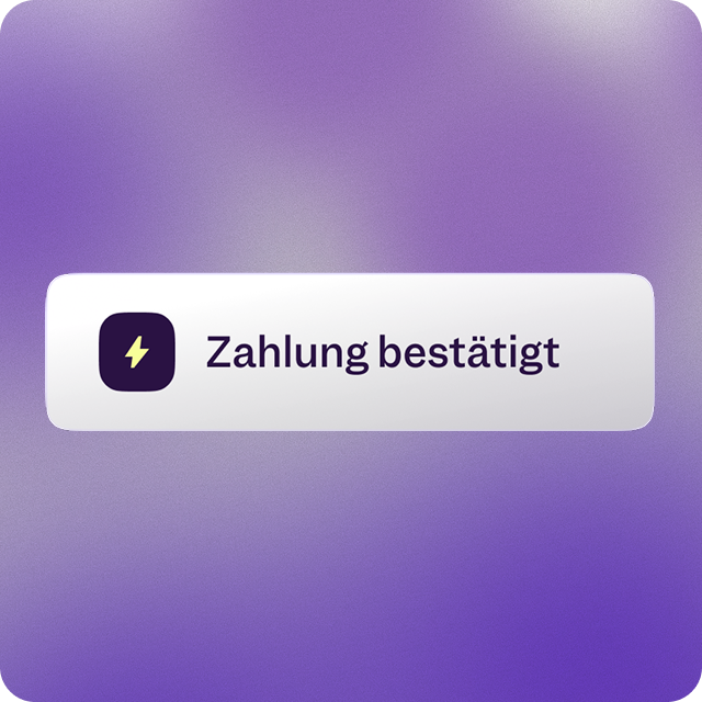 Grafik eines Buttons mit der Aufschrift Zahlung bestätigt